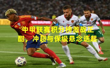 中甲联赛积分榜激战正酣，冲超与保级悬念迭起